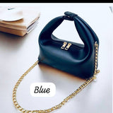 Chic Minimalist Soft-Knot Handbag with Gold Chain Strap  AZ-8822
