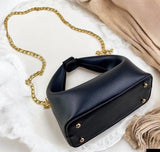 Chic Minimalist Soft-Knot Handbag with Gold Chain Strap  AZ-8822