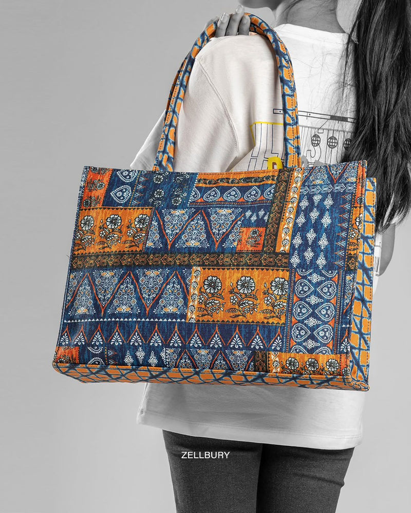 Vibrant Printed Fabric Tote Bag Collection AZ-4467