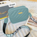 Quilted Crossbody Bag with Logo Webbing Strap AZ-4466