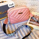 Quilted Crossbody Bag with Logo Webbing Strap AZ-4466
