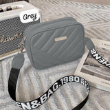 Quilted Crossbody Bag with Logo Webbing Strap AZ-4466