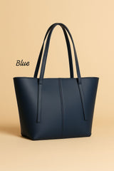 Chic Minimalist Structured Faux Leather Tote Bag - Multi-Color Collection AZ-0070