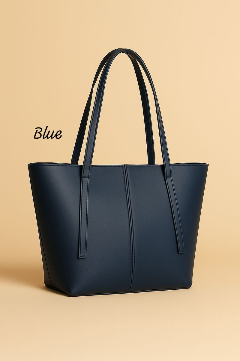 Chic Minimalist Structured Faux Leather Tote Bag - Multi-Color Collection AZ-0070