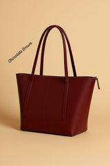 Chic Minimalist Structured Faux Leather Tote Bag - Multi-Color Collection AZ-0070