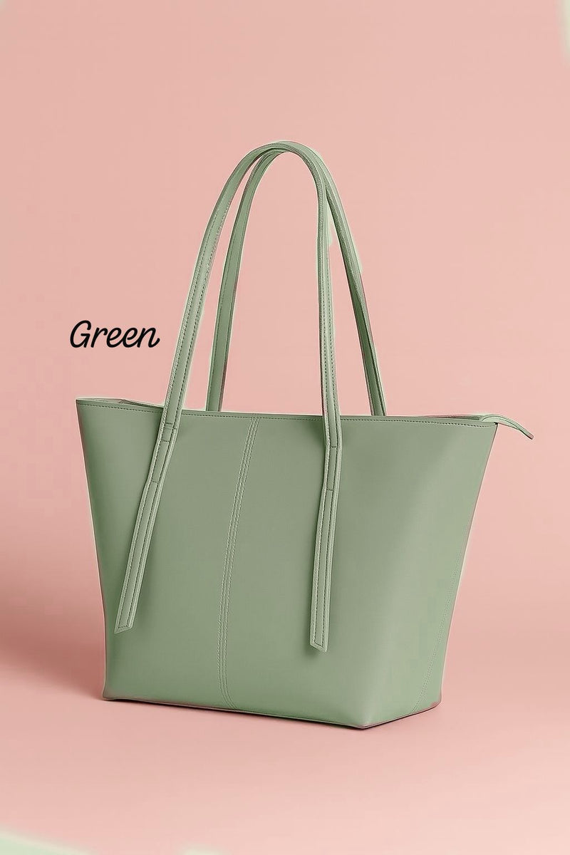 Chic Minimalist Structured Faux Leather Tote Bag - Multi-Color Collection AZ-0070
