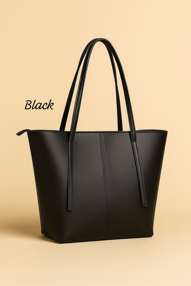 Chic Minimalist Structured Faux Leather Tote Bag - Multi-Color Collection AZ-0070