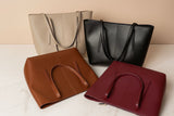 Chic Minimalist Structured Faux Leather Tote Bag - Multi-Color Collection AZ-0070
