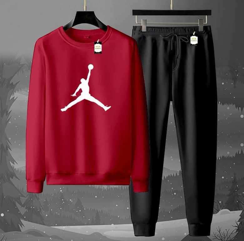 2-Piece Fleece Tracksuit Set: Long-Sleeve Crew neck Sweatshirt & Jogger Pants AZ-6633
