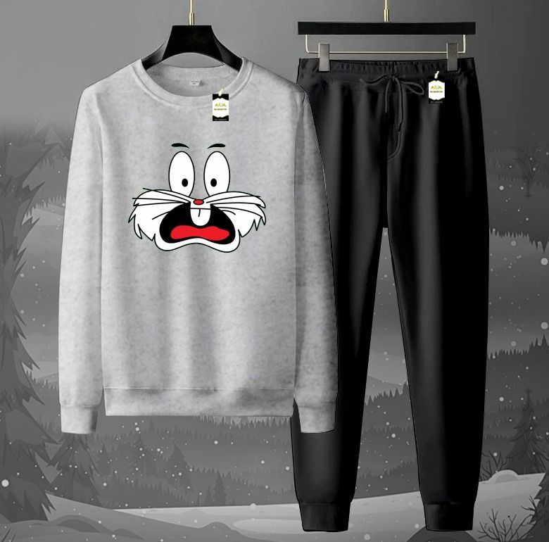 2-Piece Fleece Tracksuit Set: Long-Sleeve Crew neck Sweatshirt & Jogger Pants AZ-6633