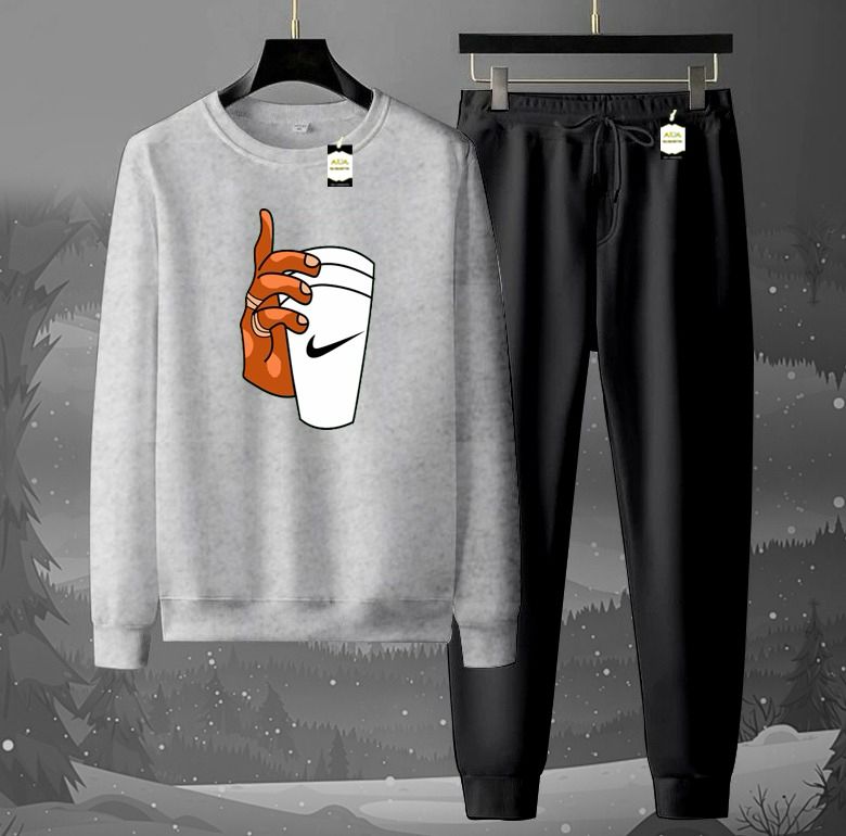 2-Piece Fleece Tracksuit Set: Long-Sleeve Crew neck Sweatshirt & Jogger Pants AZ-6633