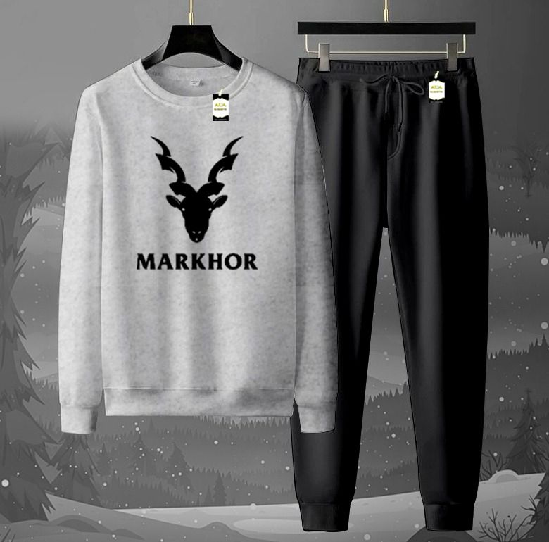 2-Piece Fleece Tracksuit Set: Long-Sleeve Crew neck Sweatshirt & Jogger Pants AZ-6633