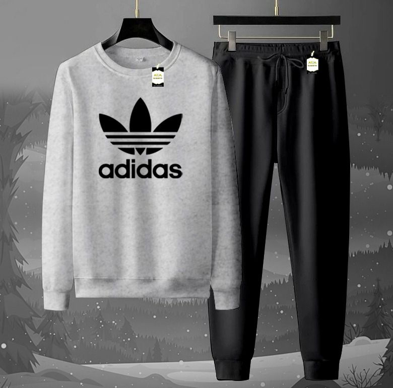 2-Piece Fleece Tracksuit Set: Long-Sleeve Crew neck Sweatshirt & Jogger Pants AZ-6633