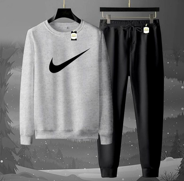 2-Piece Fleece Tracksuit Set: Long-Sleeve Crew neck Sweatshirt & Jogger Pants AZ-6633