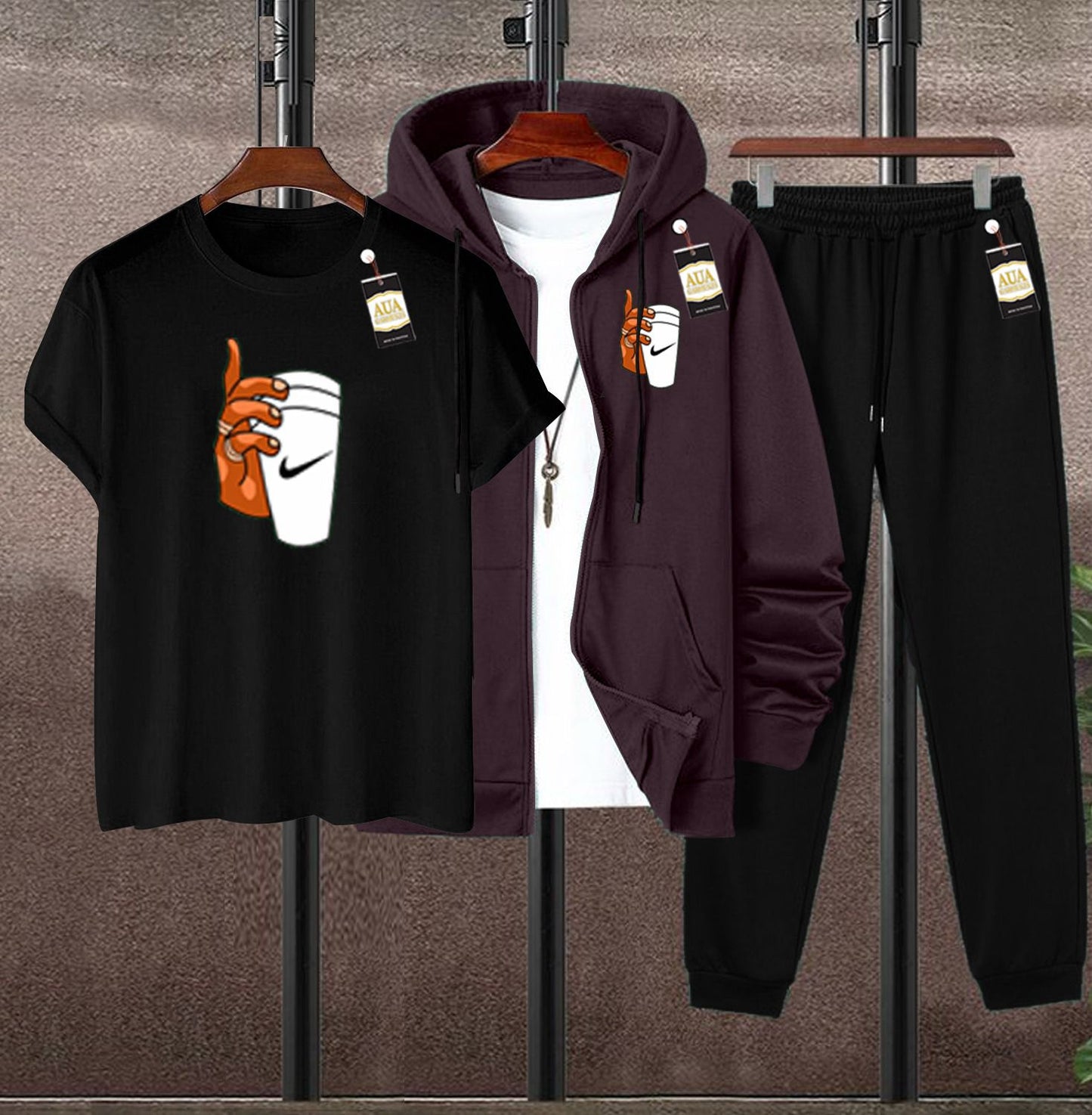 MEN'S CASUAL 3-PIECE ATHLETIC/LEISURE TRACKS SUIT AZ-4488