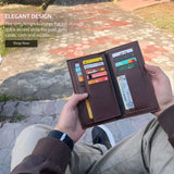 BINFA Men's Premium Long Bifold Wallet - Multi-Card & Phone Holder with Zipper Pocket AZ-2202