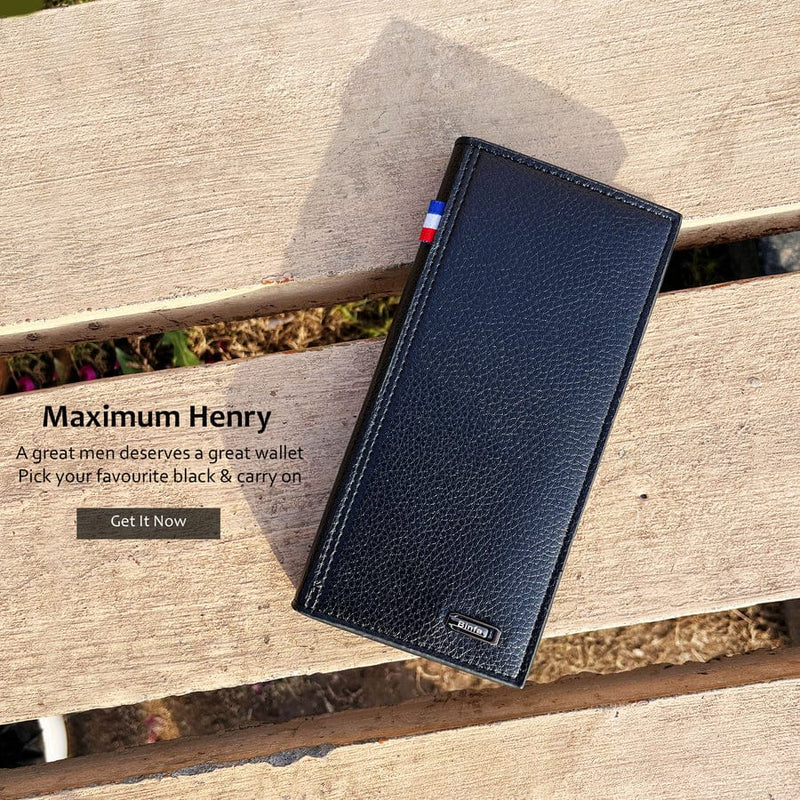 BINFA Men's Premium Long Bifold Wallet - Multi-Card & Phone Holder with Zipper Pocket AZ-2202