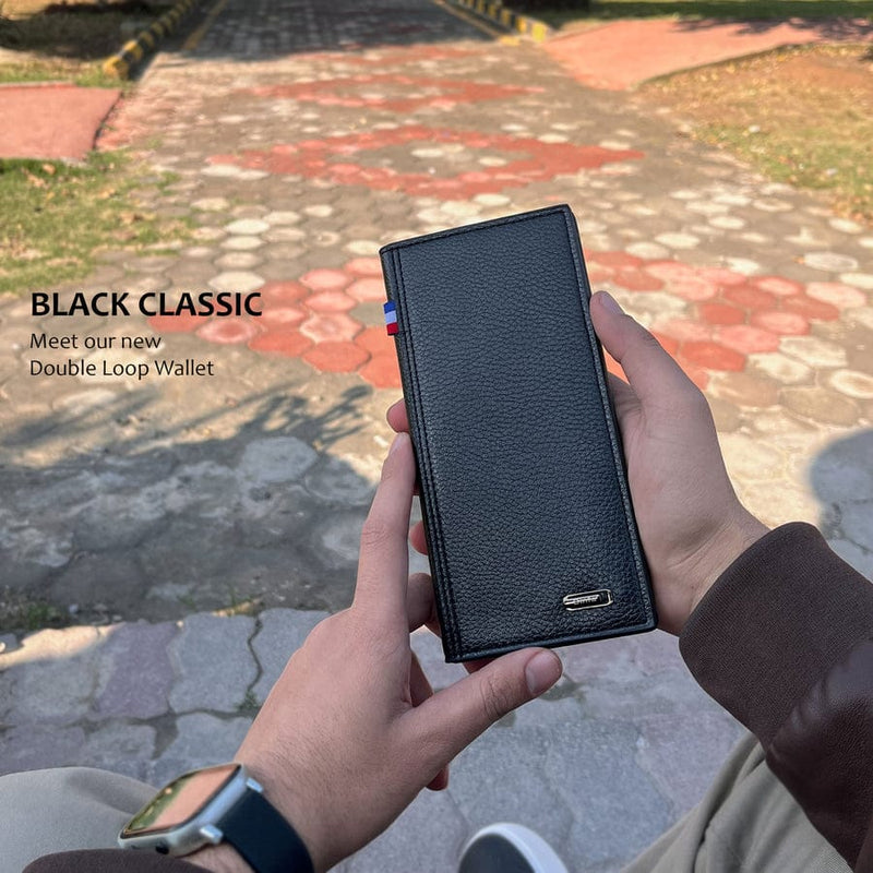 BINFA Men's Premium Long Bifold Wallet - Multi-Card & Phone Holder with Zipper Pocket AZ-2202