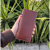 BINFA Men's Premium Long Bifold Wallet - Multi-Card & Phone Holder with Zipper Pocket AZ-2202