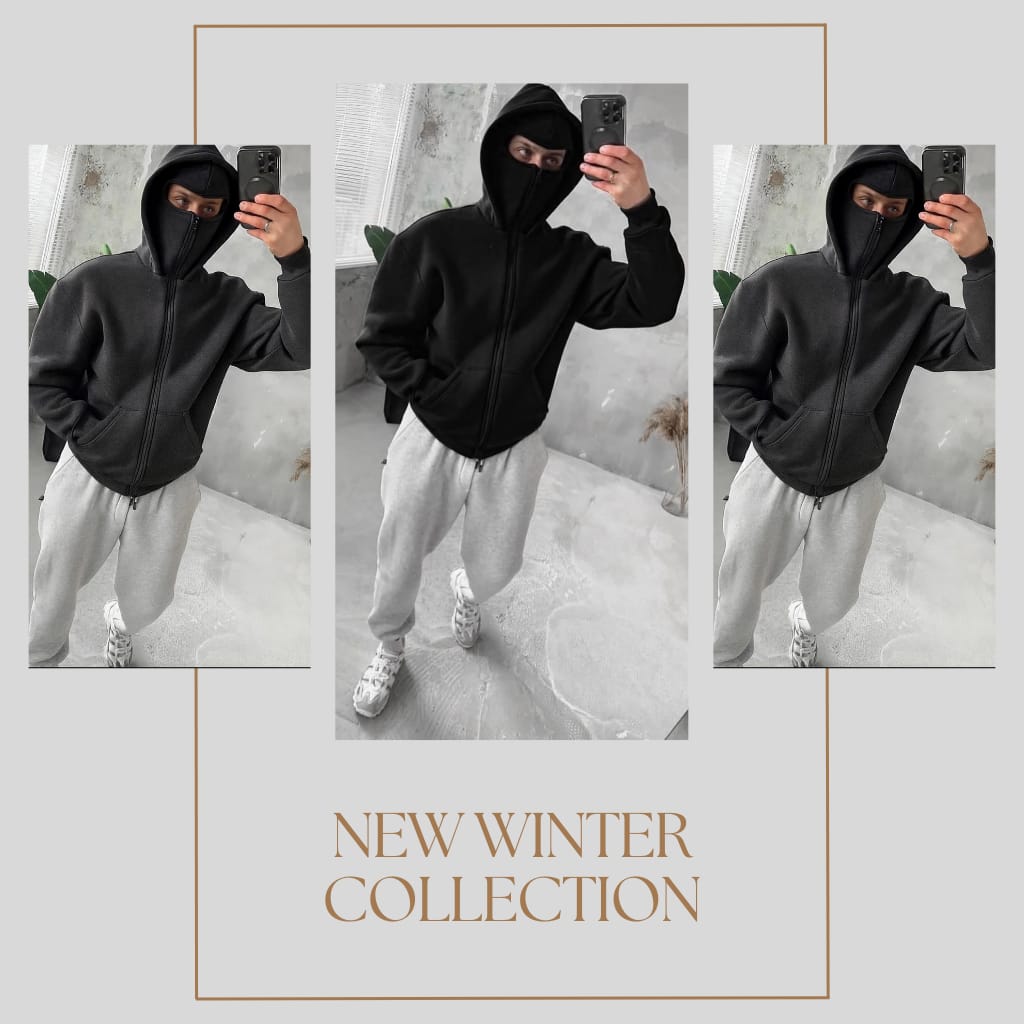 Oversized Full-Zip Balaclava Hoodie - Heavyweight Fleece Streetwear