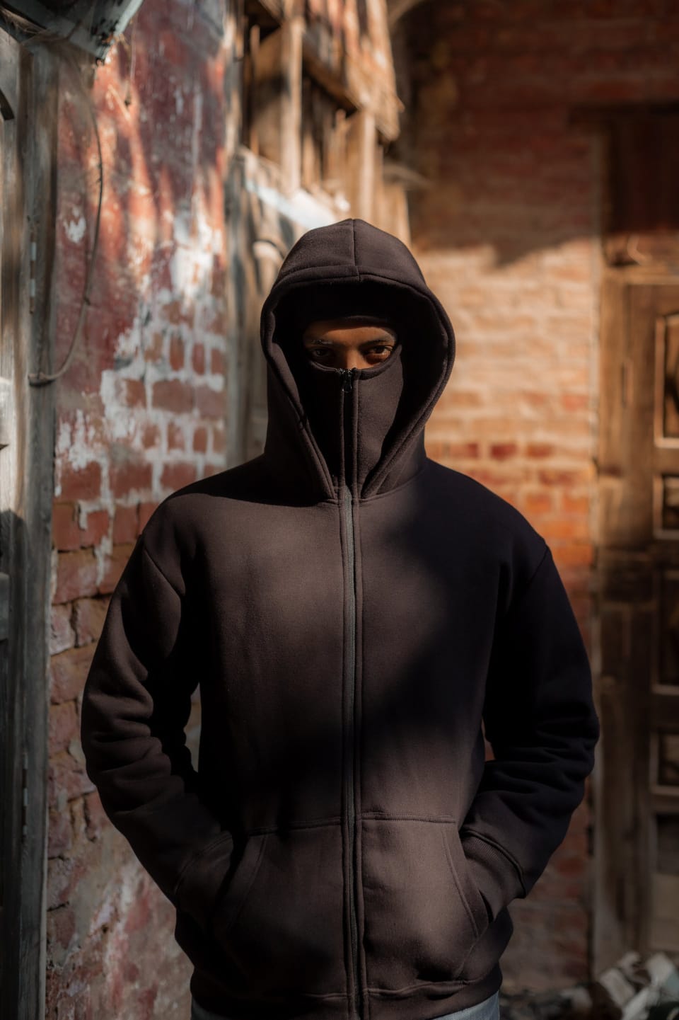 Oversized Full-Zip Balaclava Hoodie - Heavyweight Fleece Streetwear