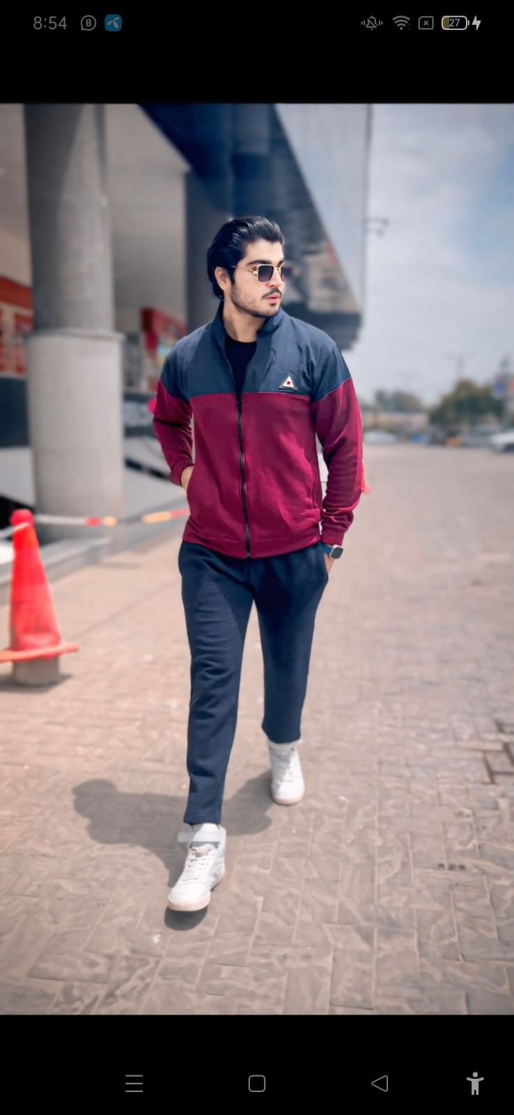 Sporty Color Block Activewear Jacket and Jogger Set AZ-5566