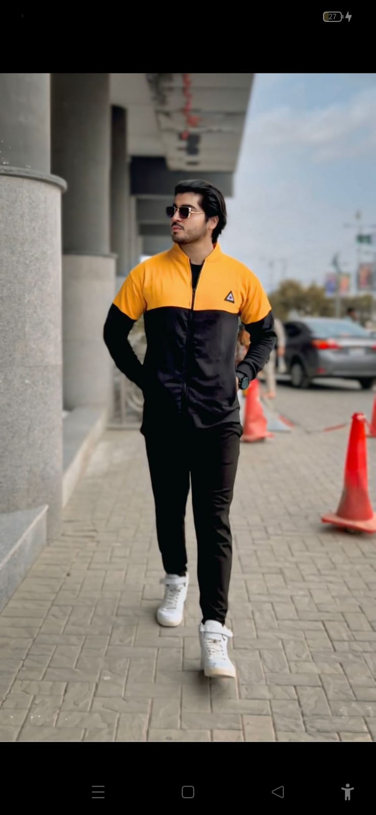 Sporty Color Block Activewear Jacket and Jogger Set AZ-5566