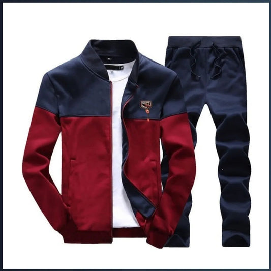 Sporty Color Block Activewear Jacket and Jogger Set AZ-5566