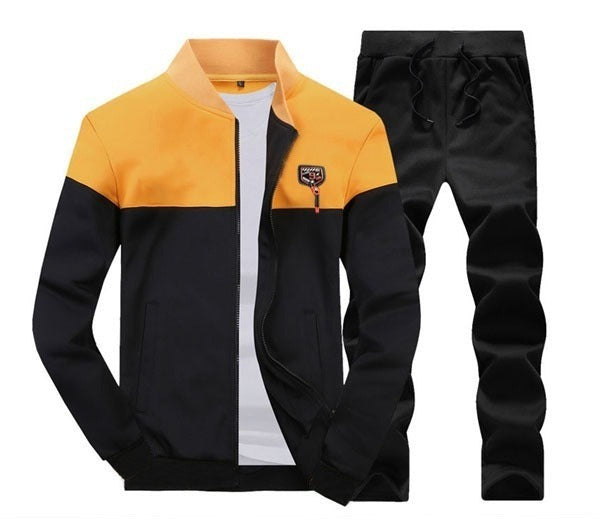 Sporty Color Block Activewear Jacket and Jogger Set AZ-5566