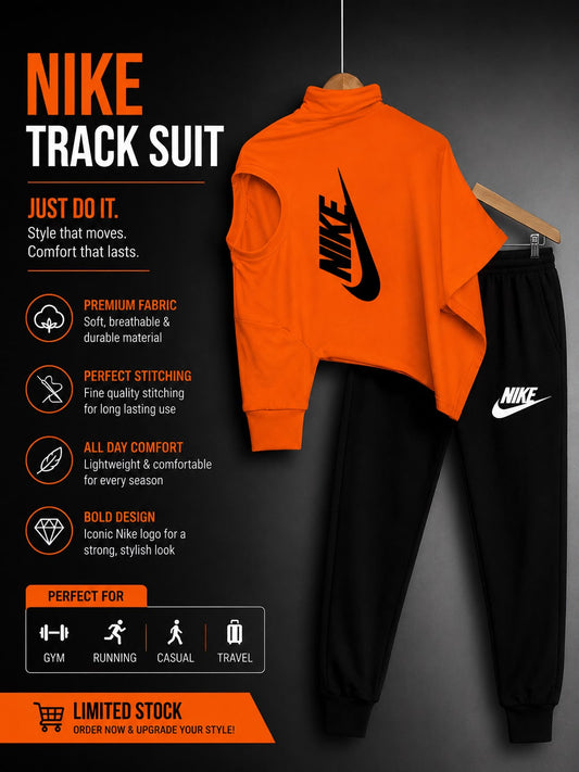 Nike Track Suit (Orange & Black) AZ-8104