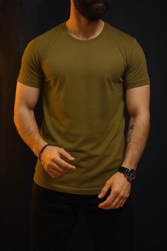 Men's Essential Crew Neck T-Shirt - Premium Cotton Fit AZ-2277