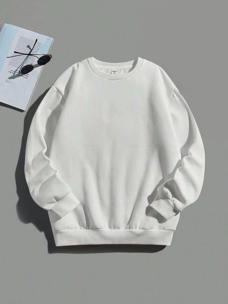 Essential Solid Oversized Crewneck Sweatshirt AZ-2299