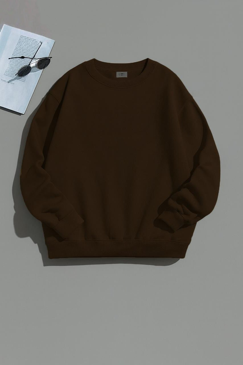 Essential Solid Oversized Crewneck Sweatshirt AZ-2299