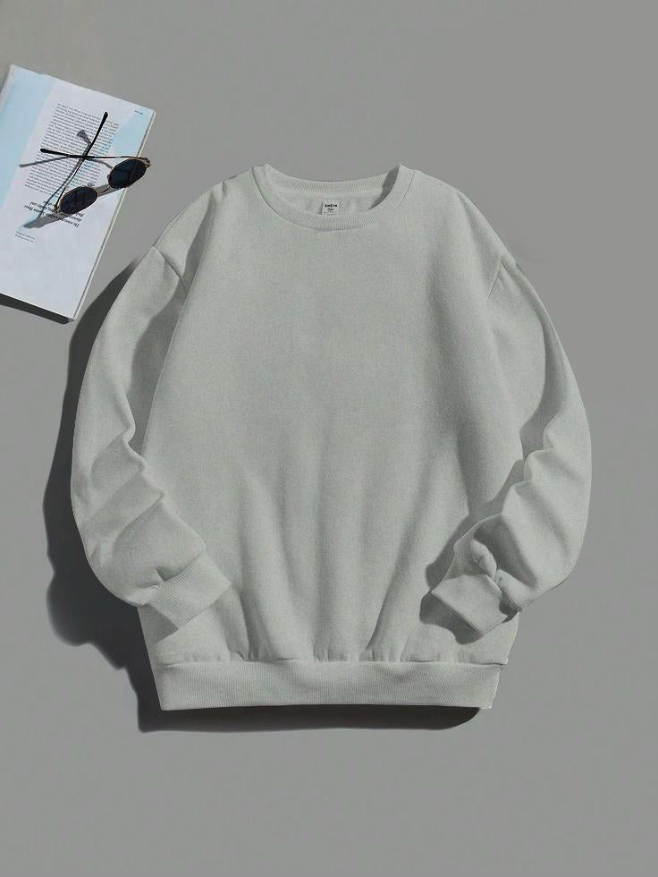 Essential Solid Oversized Crewneck Sweatshirt AZ-2299