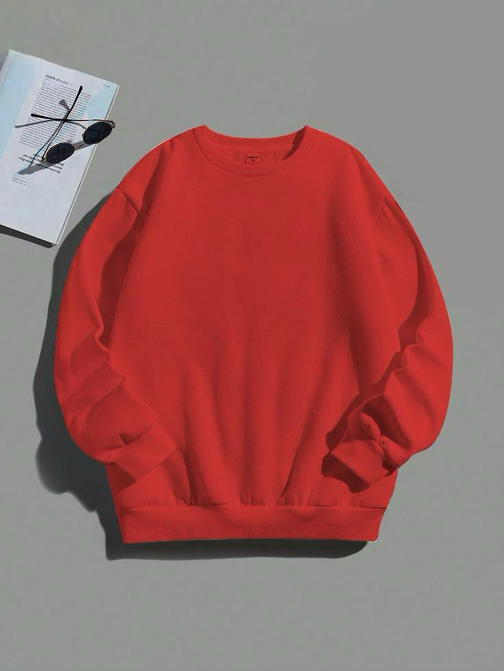 Essential Solid Oversized Crewneck Sweatshirt AZ-2299