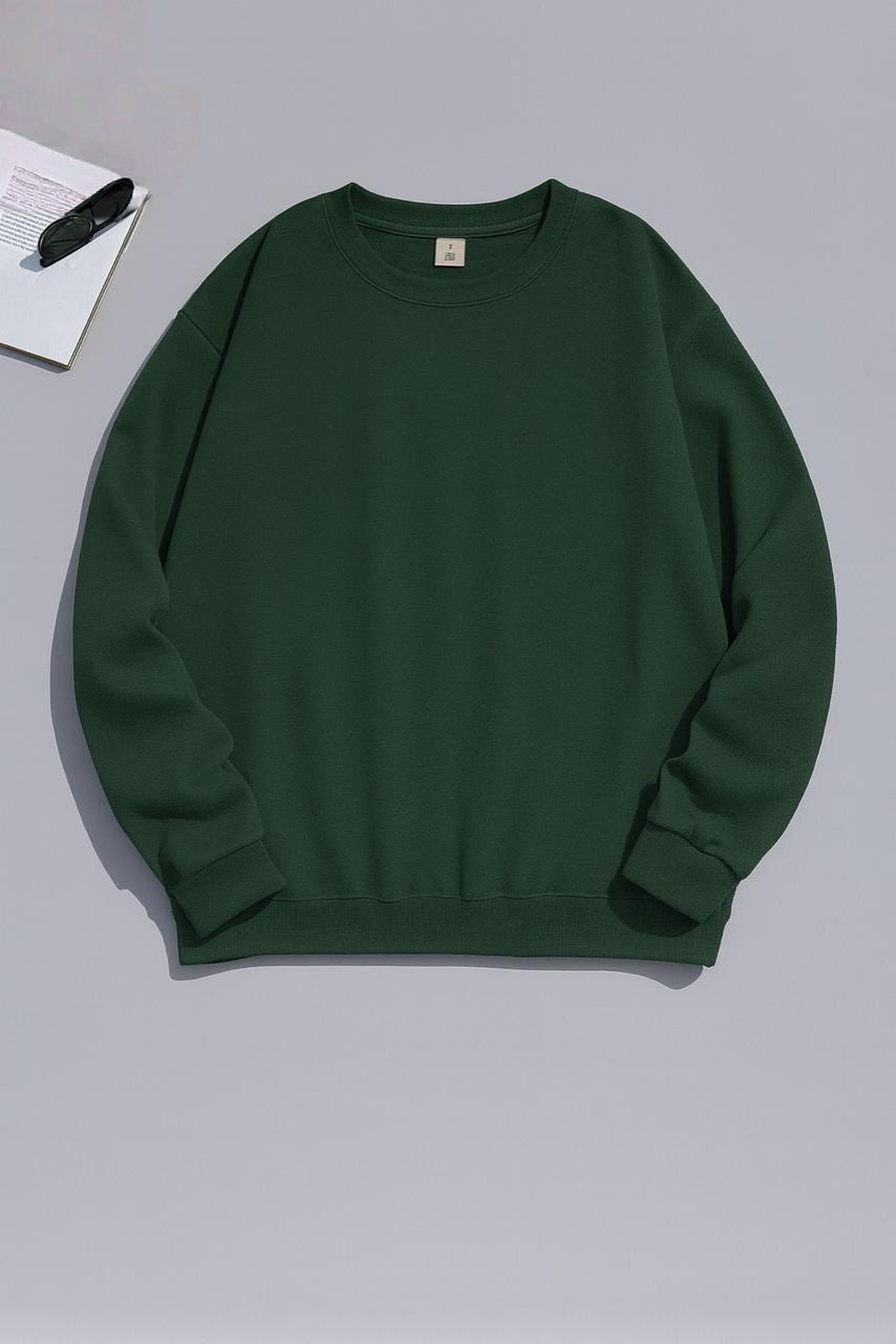Essential Solid Oversized Crewneck Sweatshirt AZ-2299