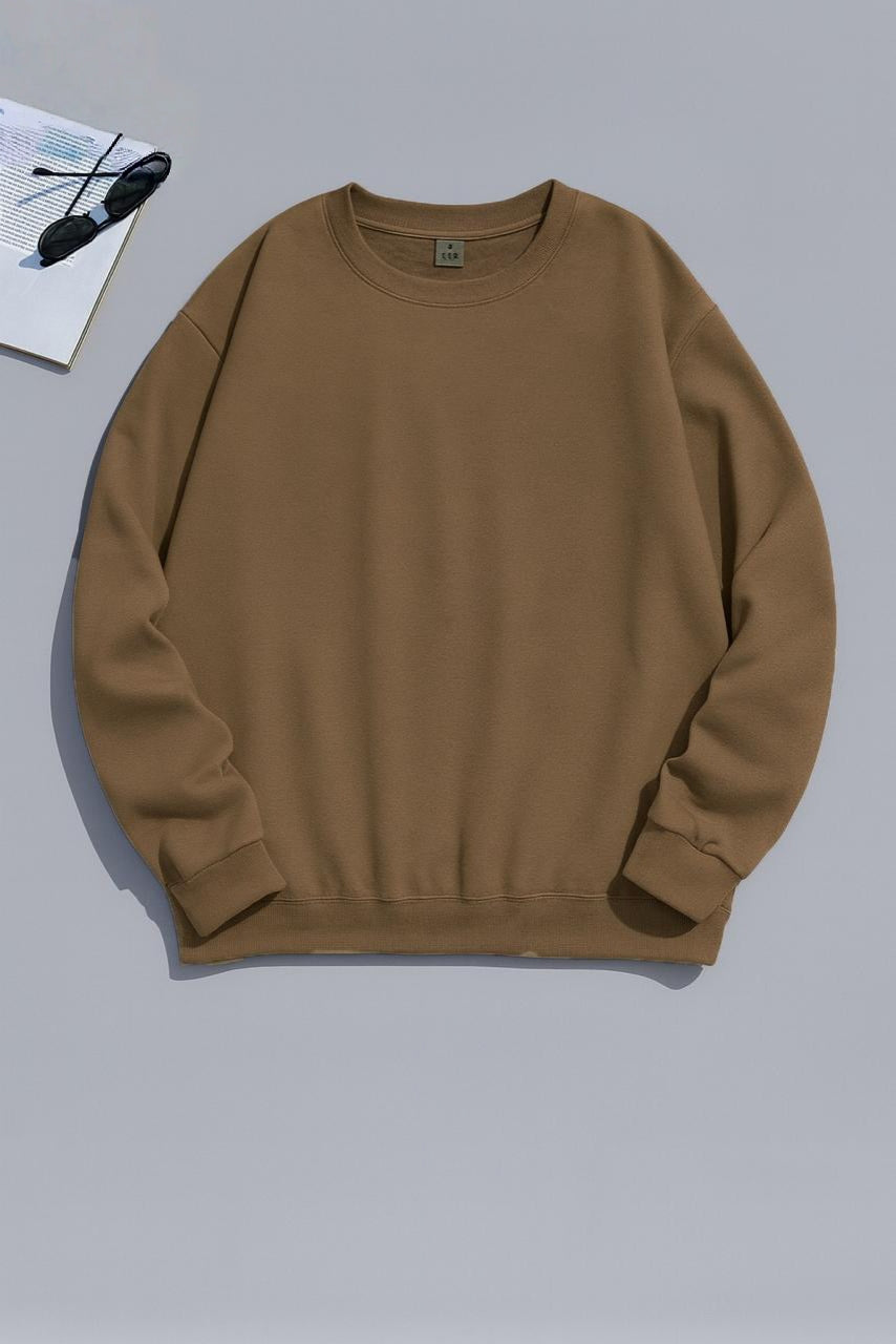 Essential Solid Oversized Crewneck Sweatshirt AZ-2299