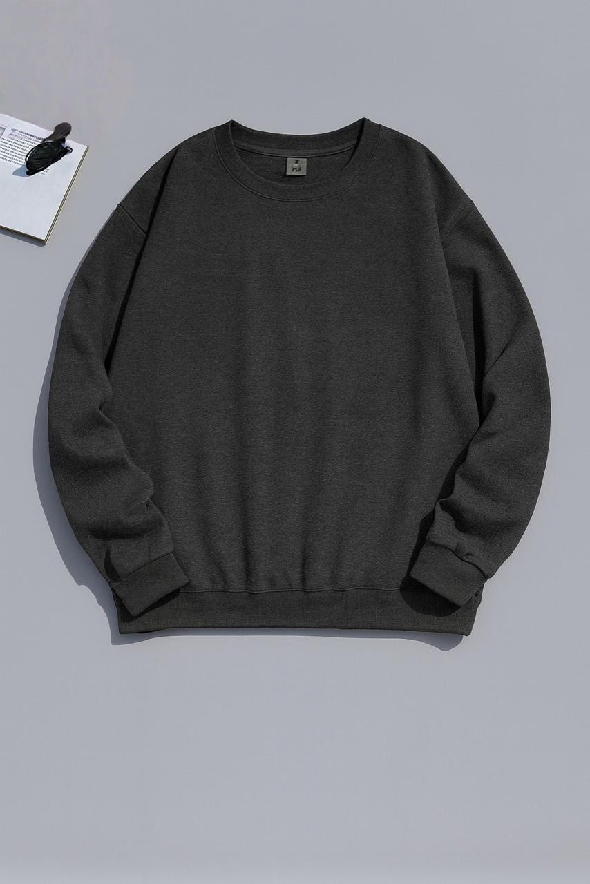 Essential Solid Oversized Crewneck Sweatshirt AZ-2299