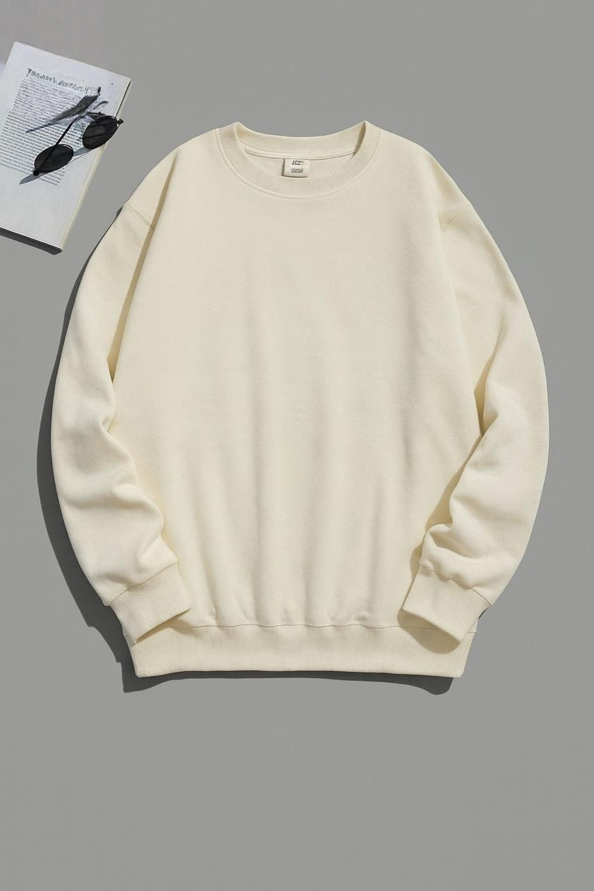 Essential Solid Oversized Crewneck Sweatshirt AZ-2299