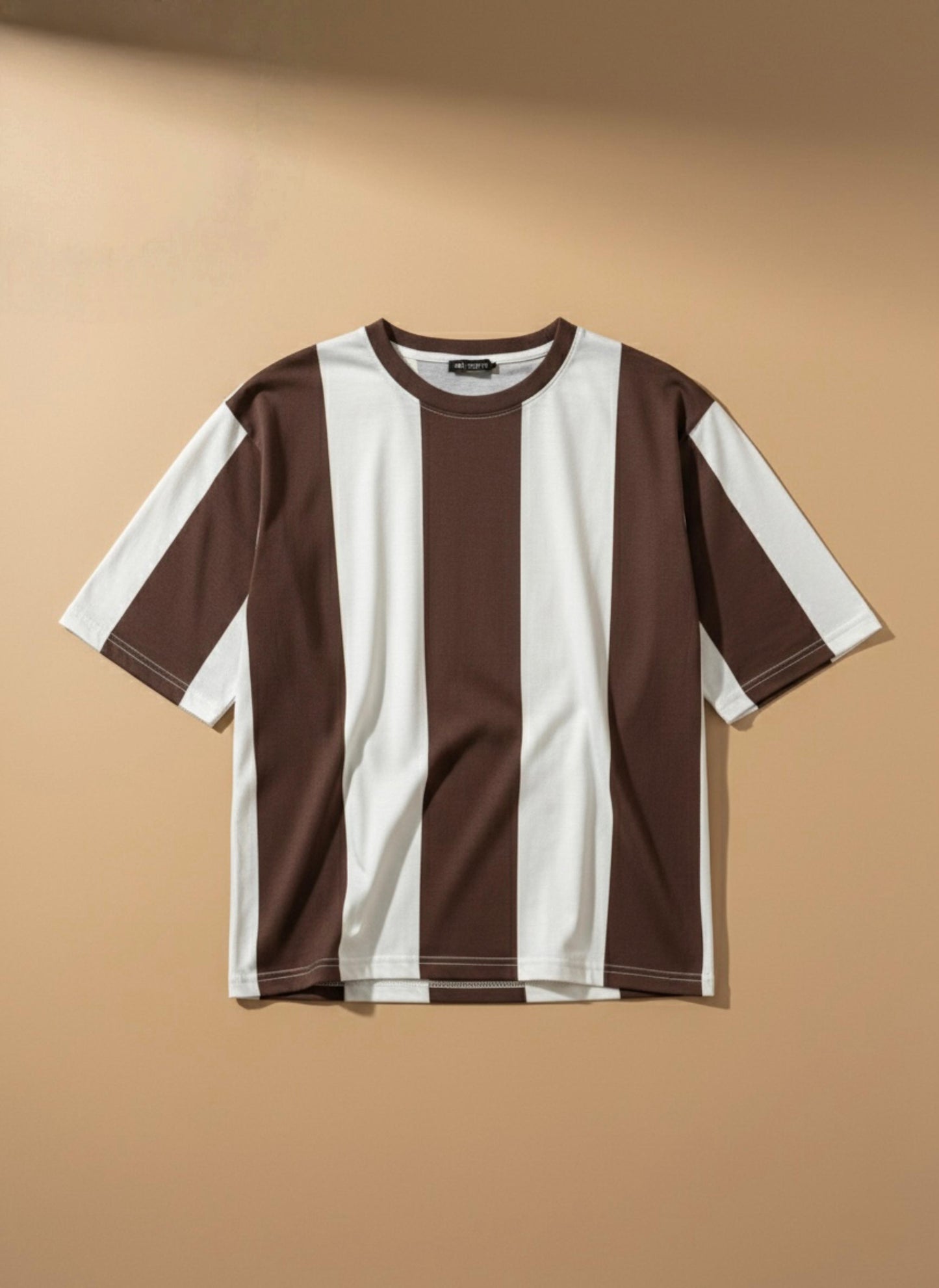 Men’s Urban Boxy-Fit Vertical Block Stripe Crewneck T-Shirt AZ-2288