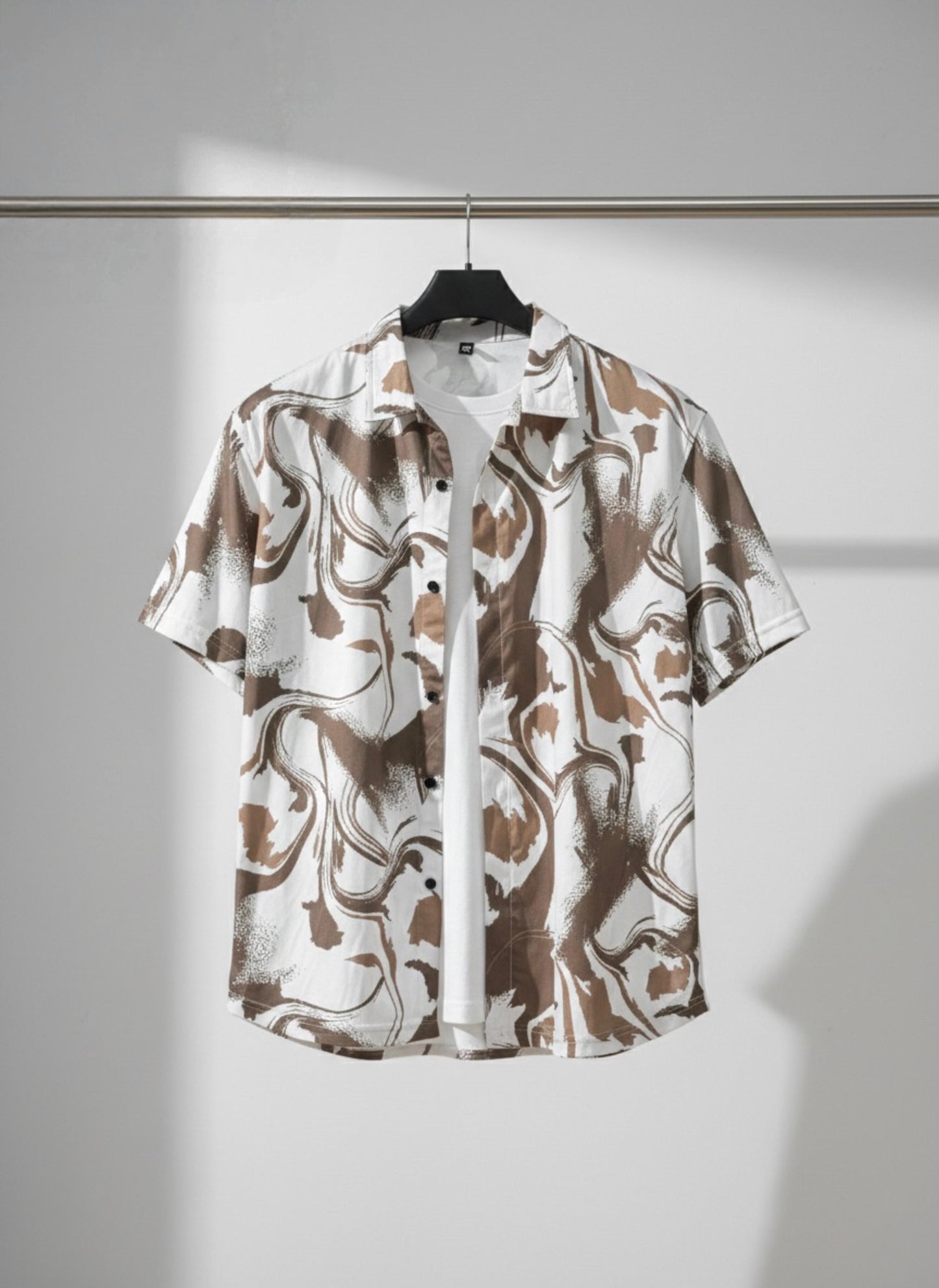Urban Abstract Series: Men’s Casual Short-Sleeve Button-Down Resort Shirts AZ-1000