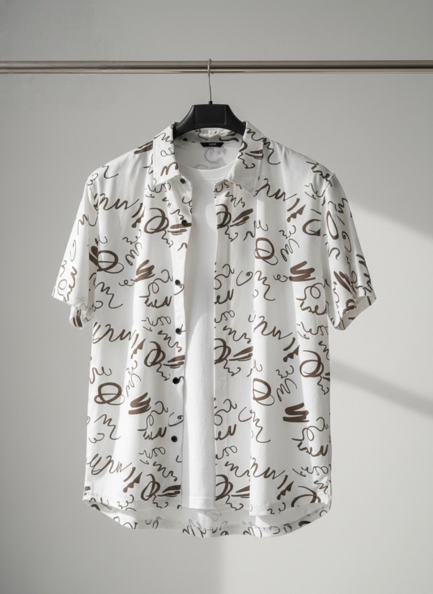 Urban Abstract Series: Men’s Casual Short-Sleeve Button-Down Resort Shirts AZ-1000