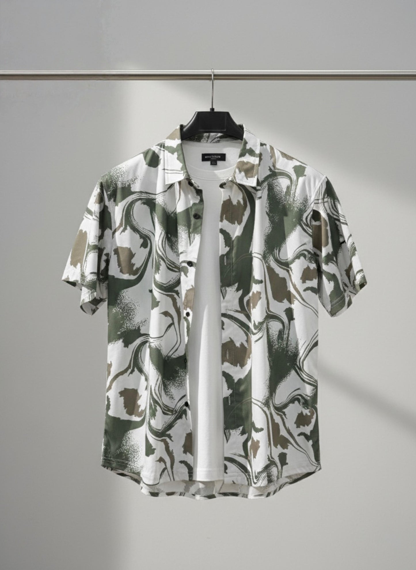 Urban Abstract Series: Men’s Casual Short-Sleeve Button-Down Resort Shirts AZ-1000