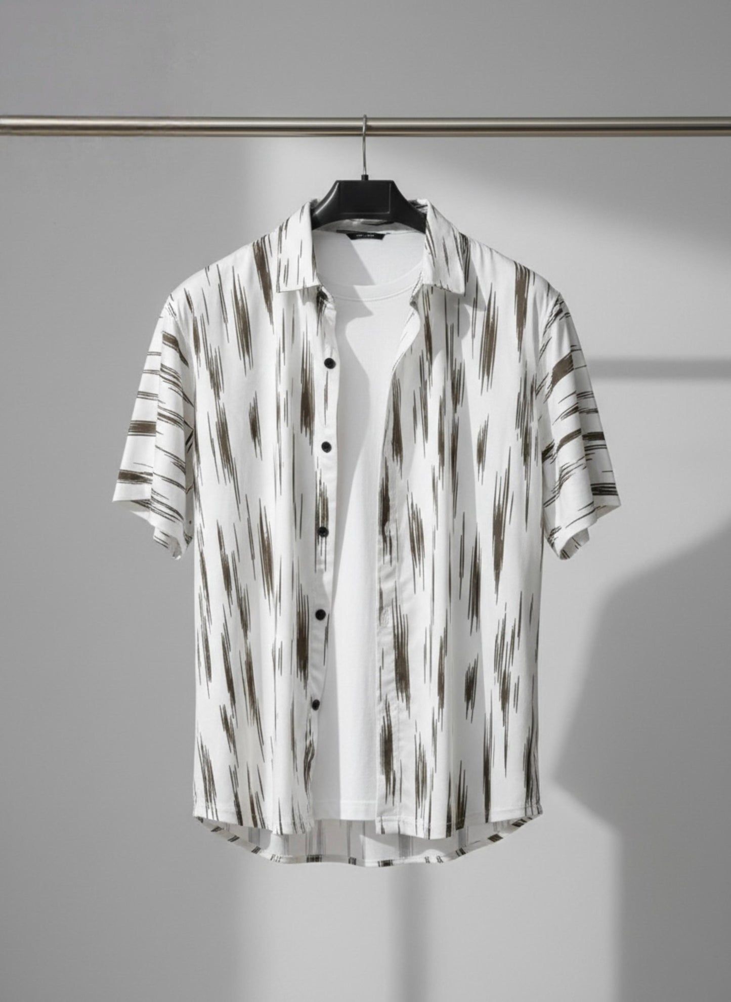 Urban Abstract Series: Men’s Casual Short-Sleeve Button-Down Resort Shirts AZ-1000